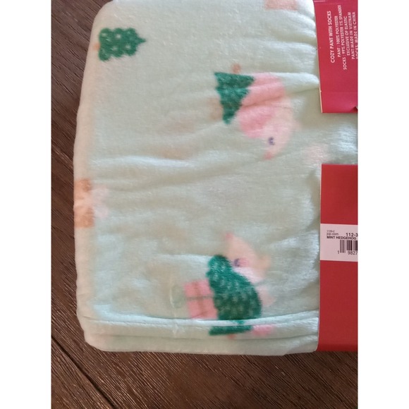 Sleep Chic Cozy Pants with Socks Women's Size Large Mint Hedgehog NWT - Picture 6 of 8